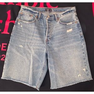 💌 ♡ NWOT A&F High Rise Long Denim Shorts ♡